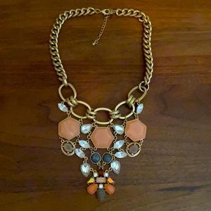 Rose gold statement necklace! Gold, pink and crystal